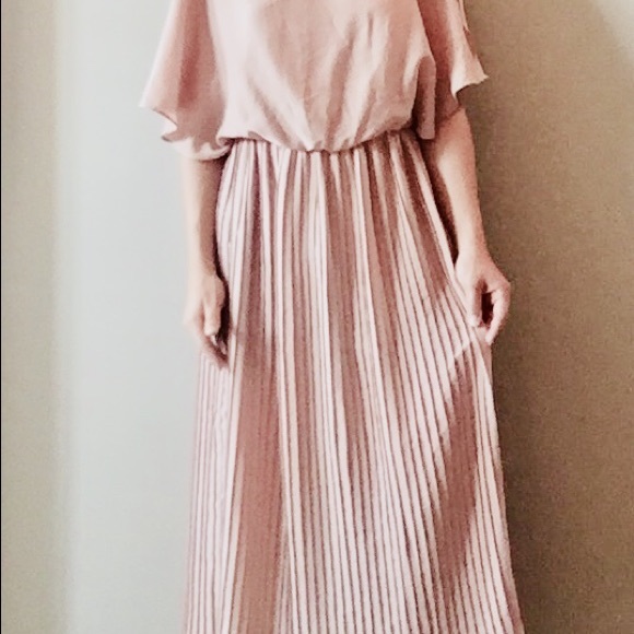 h&m rose gold dress